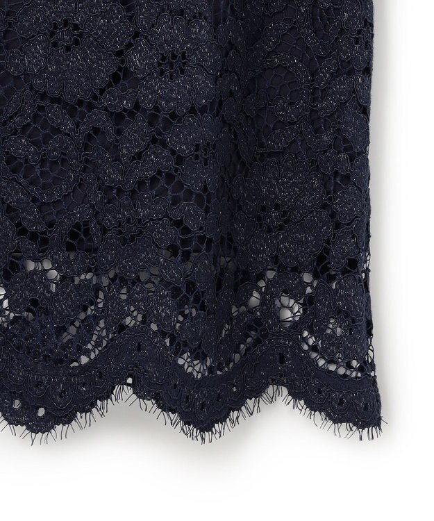 23区 【APPLAUDIR】シャイニーフラワーレース ドレス ネイビー系