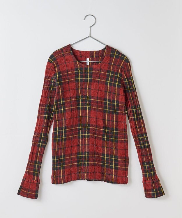 crêprie tsumori chisato creperie LONG SLEEVES T-SHIRT -TARTAN CHECK クレプリ タータンチェック長袖Tシャツ TARTAN RED