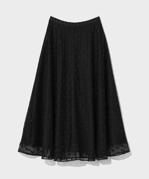 GRACE CONTINENTAL ドットembチュールスカート ブラック