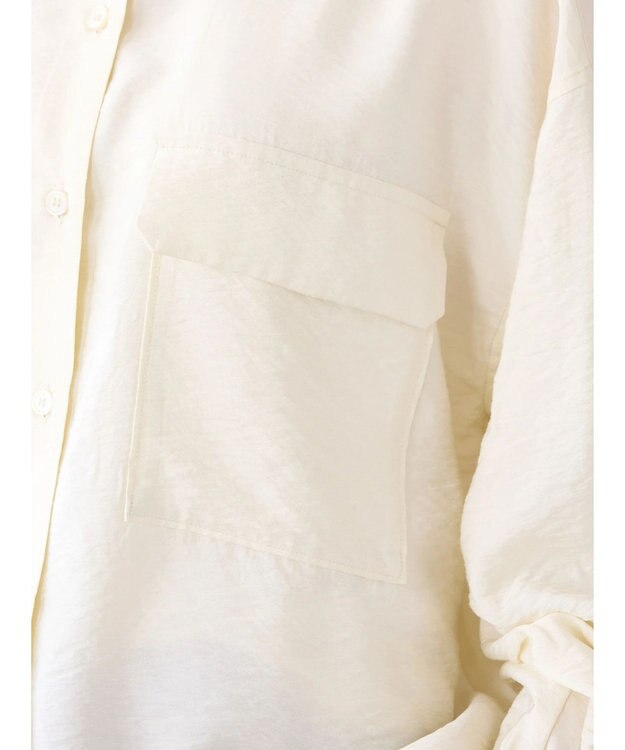 AMERICAN HOLIC 接触冷感Ｗポケット袖タックシャツチュニック Ivory