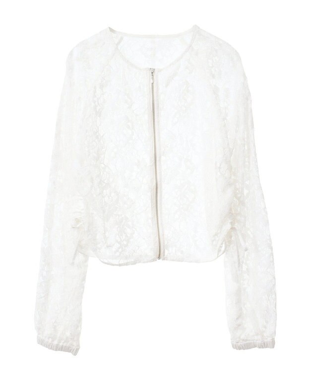 earth music&ecology レースＺＩＰシャツ Off White