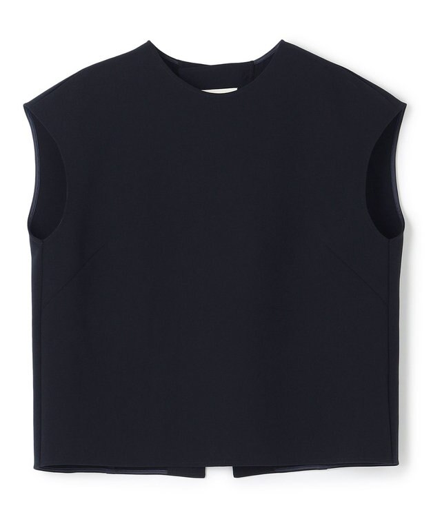 uncrave 【撥水・洗濯機洗い可】プルーフダブルクロス バックオープンブラウス（uncrave WHITE） ネイビーA