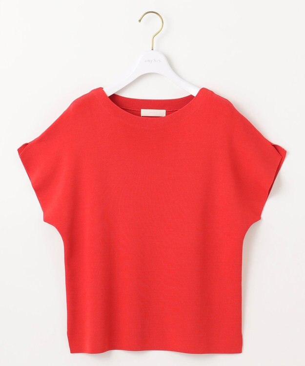 ANY SIS 【接触冷感・UVカット・洗える】ビューティクール フレンチ ニットＴ レッド