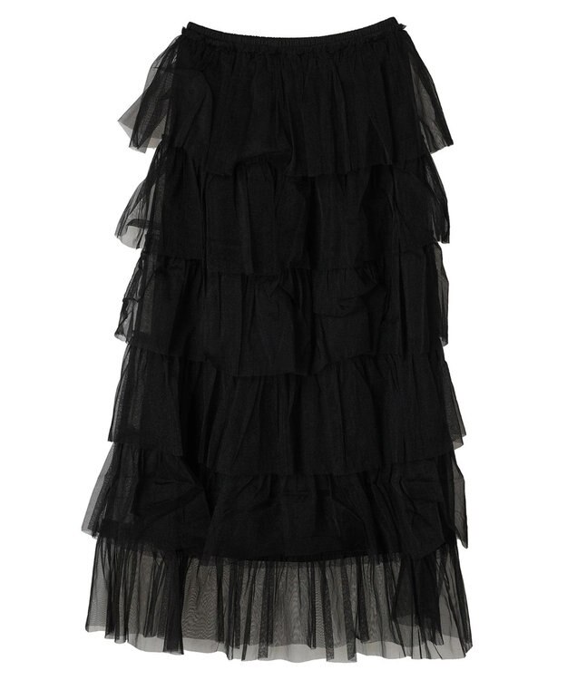 Green Parks ・ＥＬＥＮＣＡＲＥ　ＤＵＥ　ティアードラメチュールスカート Black