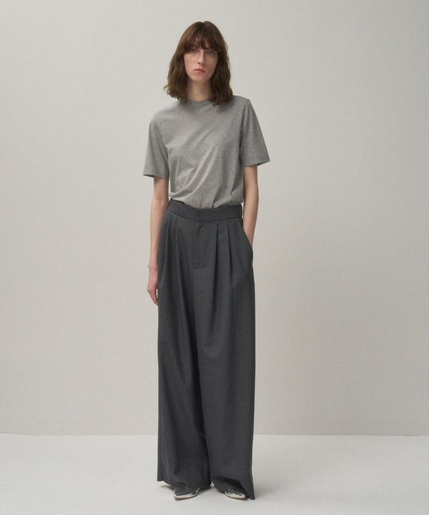 ATON WOOL TROPICAL | ワイドイージーパンツ GRAY