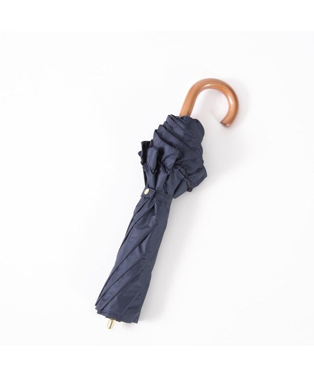UNBILLION カシュネ cachenez / 【晴雨兼用】【日傘】 【UV カット率99.999.9％以上】PUビッグフリルトップレス折りたたみ傘 ネイビー