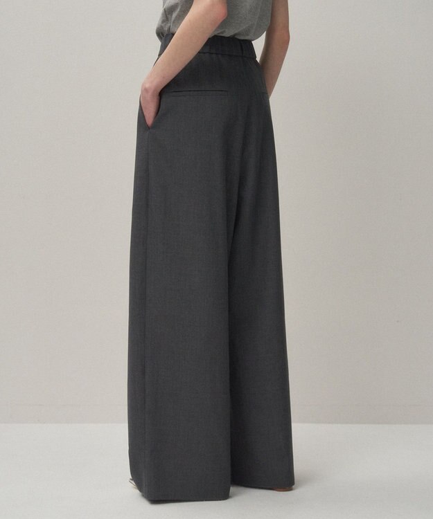 ATON WOOL TROPICAL | ワイドイージーパンツ GRAY