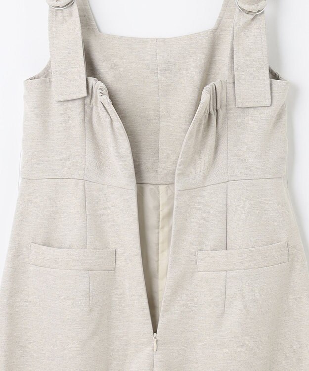 GRACE CONTINENTAL 麻調ベルトサロペット ベージュ