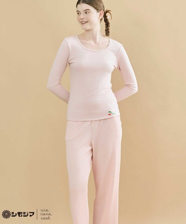 une nana cool MADE WITH シモジマ 裏起毛　シャツ ピンク