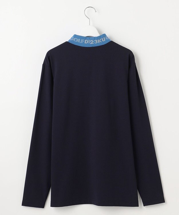 23区GOLF 【MEN/EC限定】【吸水速乾/UVケア】リブ襟 モックネックシャツ ネイビー系