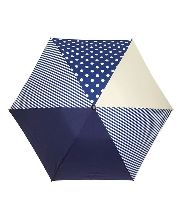 +RING レディース向け プラスリング 簡単開閉式折傘55cm NVY T1384 紺