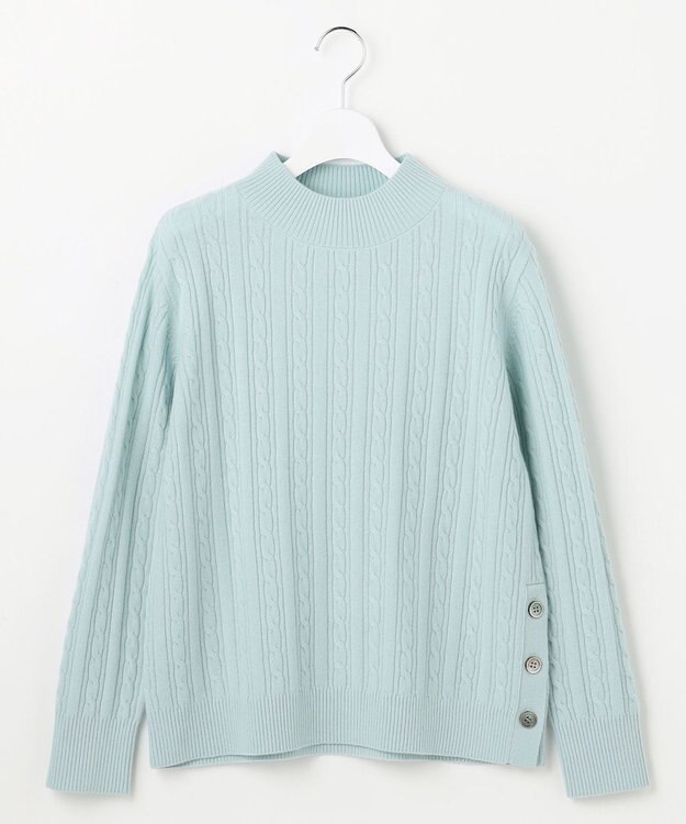 J.PRESS LADIES L WOOL BLEND AIR ハイネック ニット ミント系