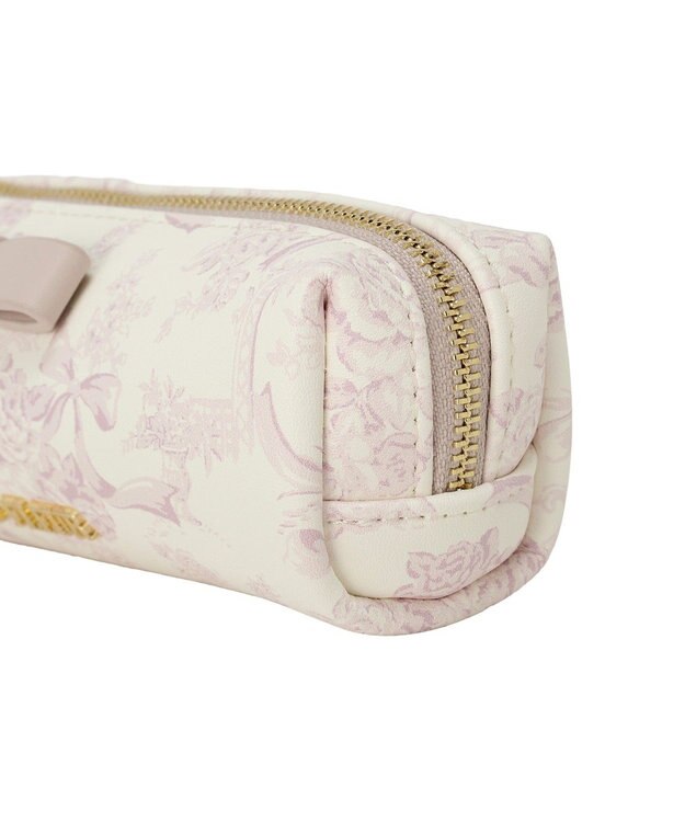 Maison de FLEUR フラワーガーデン柄合皮ロングポーチ Pink