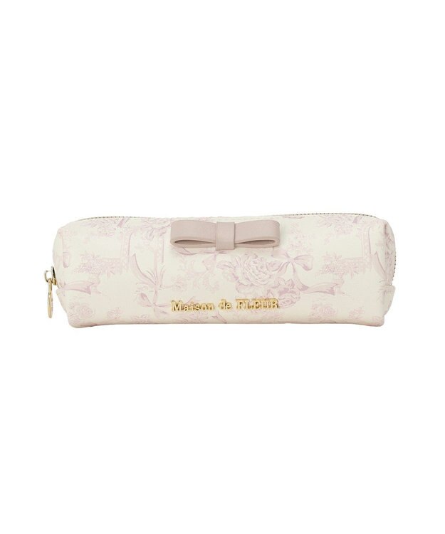 Maison de FLEUR フラワーガーデン柄合皮ロングポーチ Pink