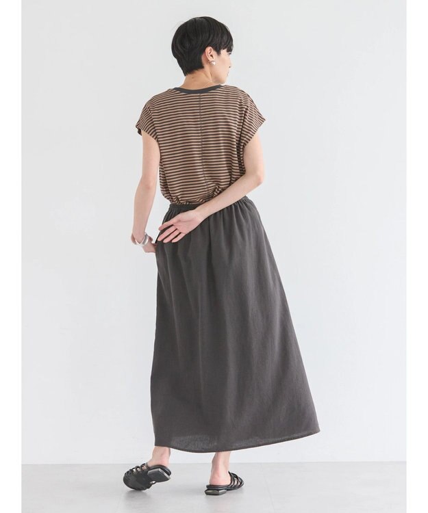 AMERICAN HOLIC 接触冷感フレンチスリーブカットプルオーバー Border Gray