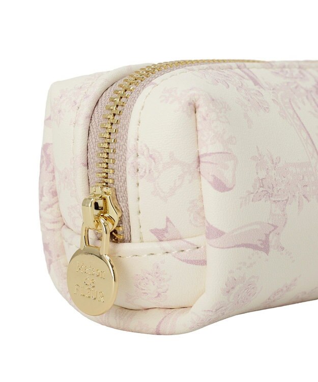 Maison de FLEUR フラワーガーデン柄合皮ロングポーチ Pink