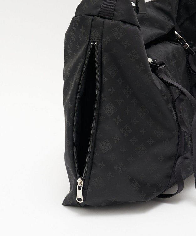 russet ナイロンジャガードメタルバックルショルダーバッグ L(CE-1656) Trv-Black