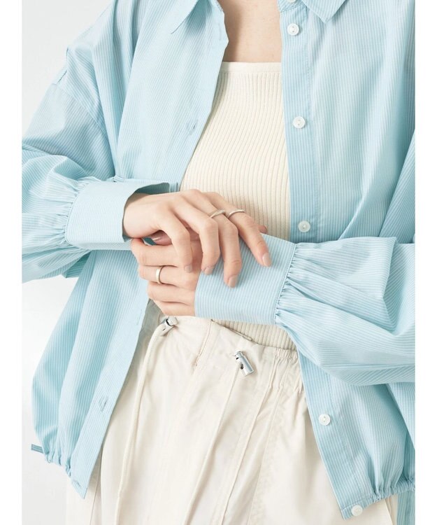 earth music&ecology ＴＲキュプラドロストシャツ Light Green