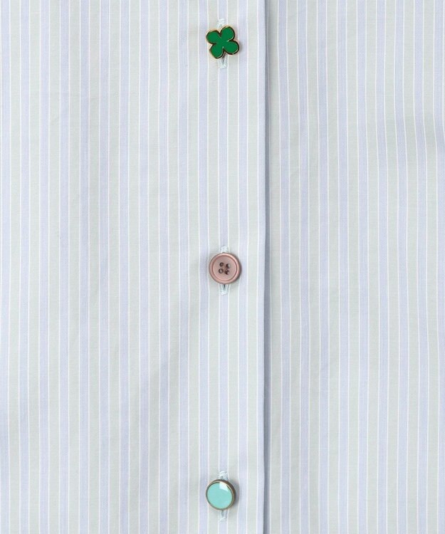 Paul Smith ラッキーチャームボタン ストライプ シャツ ライトグリーン