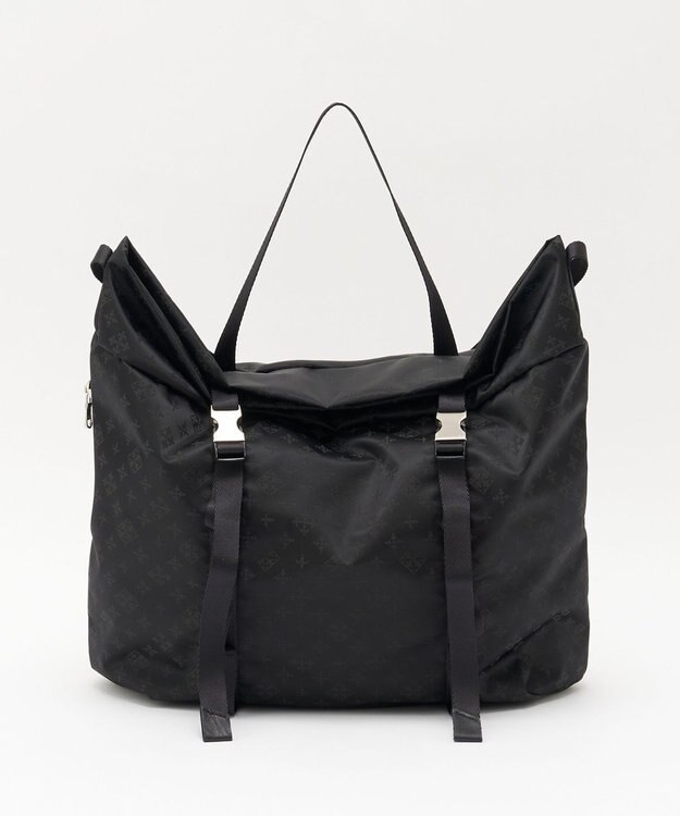 russet ナイロンジャガードメタルバックルショルダーバッグ L(CE-1656) Trv-Black