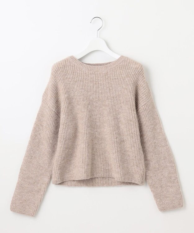 Feroux 【洗える】片畦プルオーバーニット ベージュ系