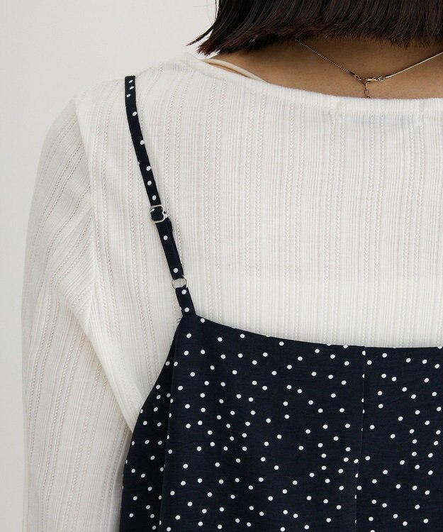 Green Parks フリルサロペット Dot Navy