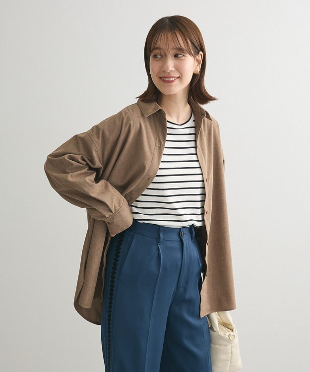 Green Parks ソフトコーデュロイシャツ Beige