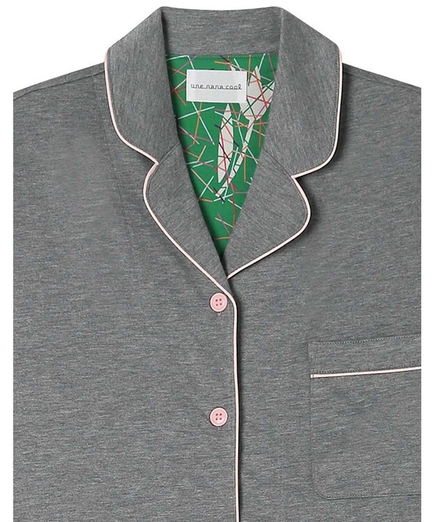 une nana cool 【綿100%】なめらかハイゲージ天竺パジャマ MADE WITH LIBERTY FABRIC グレー