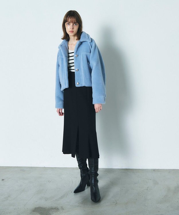 GRACE CONTINENTAL ボアジャケット ブルー