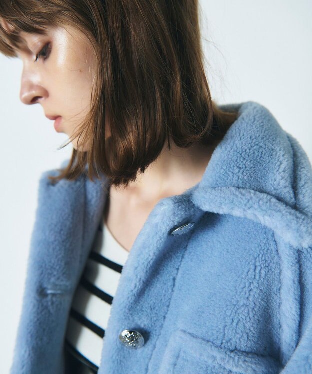 GRACE CONTINENTAL ボアジャケット ブルー