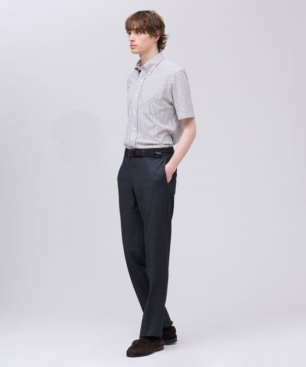 J.PRESS MEN 【吸水速乾 / 抗菌防臭 / 遮熱 / 防シワ】【J.PRESS OXFORD JERSEY】カノコインレイ半袖 シャツ / B.D. グレー系1