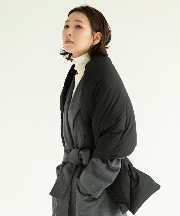 KWD 【日本製/UNISEX】DOWN SHAWL グリーンダウン ダウンショール ブラック