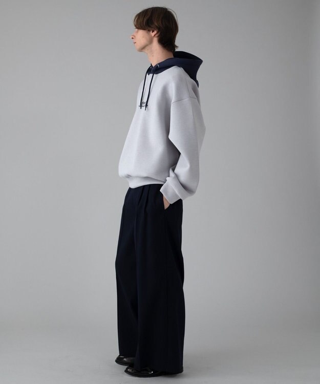 WEGO 【ユニセックス着用ITEM/MLサイズ展開】ワンポイントバイカラープルパーカー ライトグレー