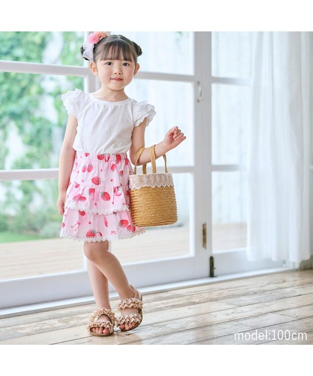 Mother garden マザーガーデン キッズ ドレス セパレート 浴衣 《野いちご 水彩柄》 95～100cm 野いちご水彩柄