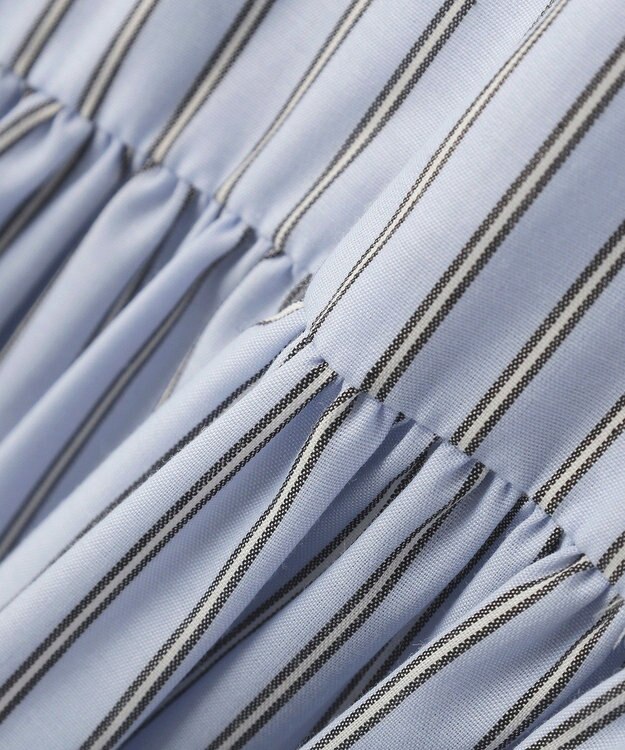 AMERICAN HOLIC 【イージーケア】ギャザーシャツワンピース Stripe Sax