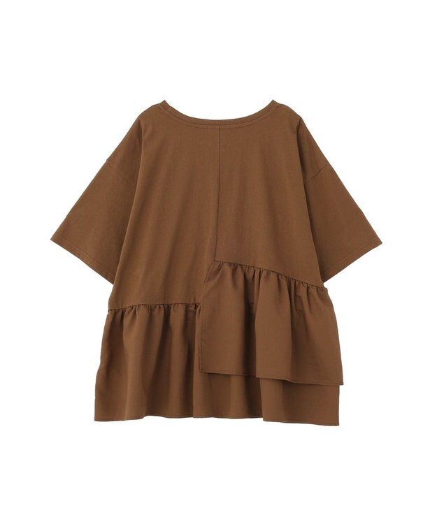 Green Parks アソート柄ドッキングプルオーバー Brown