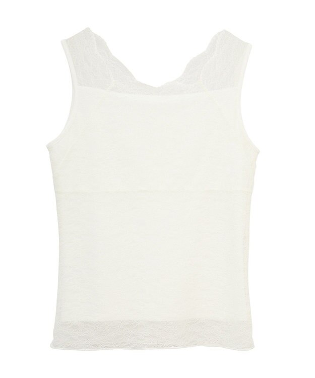 earth music&ecology 接触冷感２ｗａｙレースタンクトップ Off White