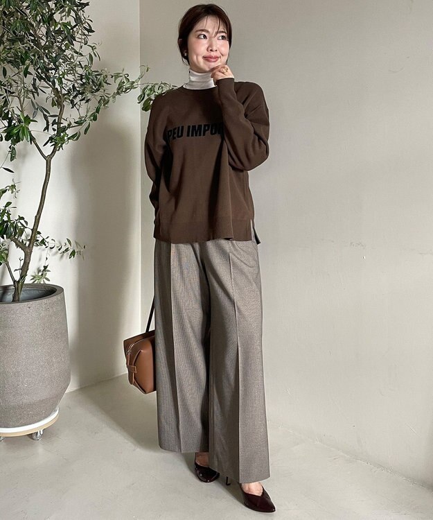 UNFILO タックワイドパンツ ハウンドトゥース