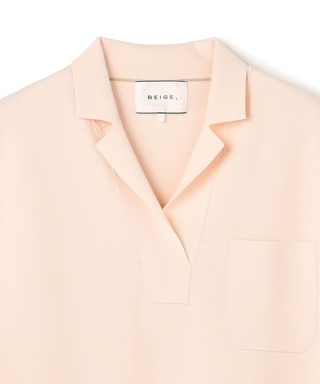 BEIGE， NADIA / ストレッチ スキッパーニット Pink