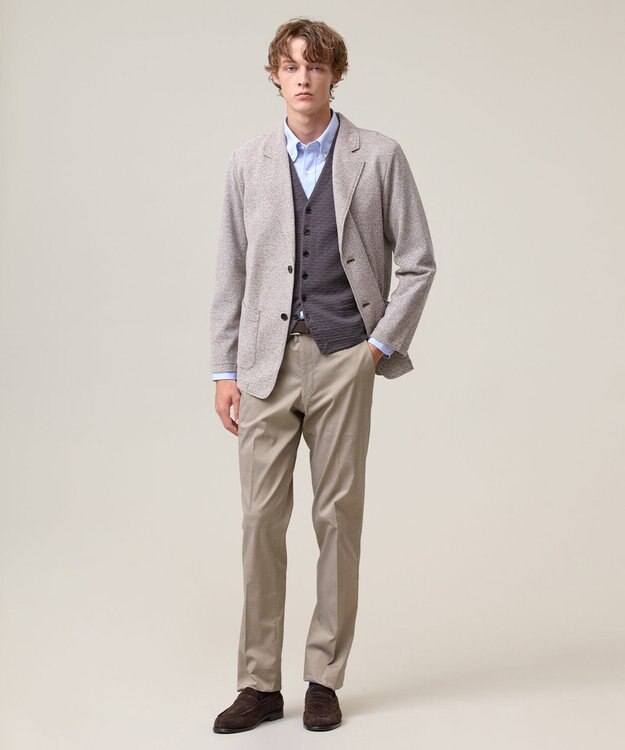 J.PRESS MEN 【KANEMASA JERSEY】ツイステッドスムース カットジャケット ブラウン系