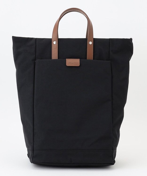 Y'SACCS 【リサイクルナイロン×カウレザー】ナチュラルデイパック ブラック