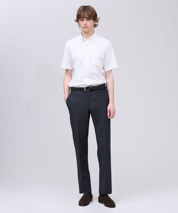 J.PRESS MEN 【吸水速乾 / 抗菌防臭 / 遮熱 / 防シワ】【J.PRESS OXFORD JERSEY】カノコインレイ半袖 シャツ / B.D. ホワイト系