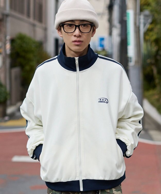 WEGO ライントラックジャケット オフホワイト