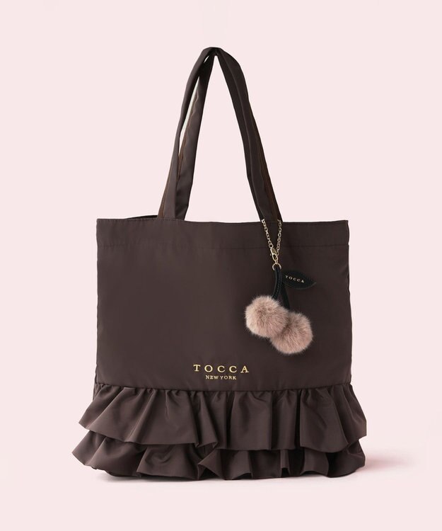 TOCCA SOGNO FUR CHARM TOTE トートバッグ【WEB＆一部店舗限定・A4サイズ対応】 ブラウン系
