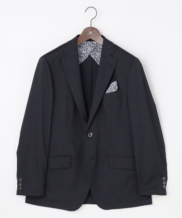 JOSEPH ABBOUD 【キングサイズ・通気性/清涼/軽量/ストレッチ】クールピケストレッチジャケット ネイビー系