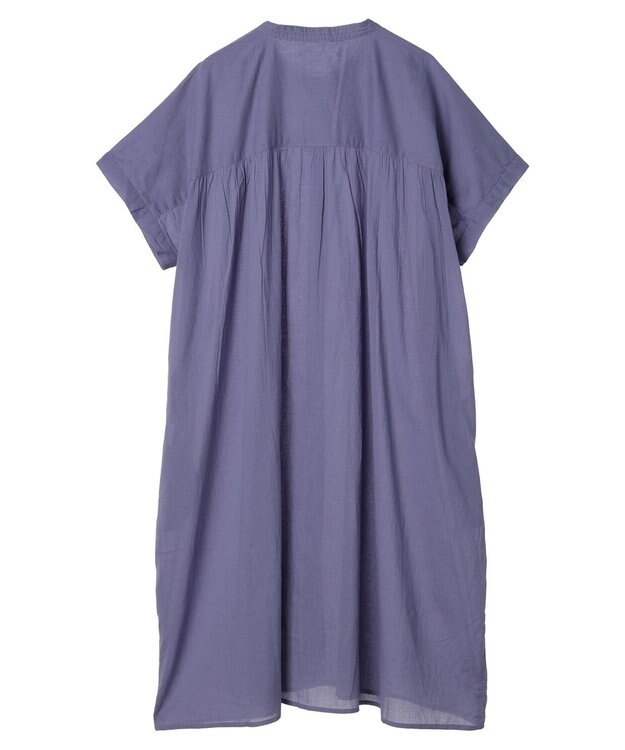 Green Parks インド綿 　ギャザー５分袖チュニック Purple