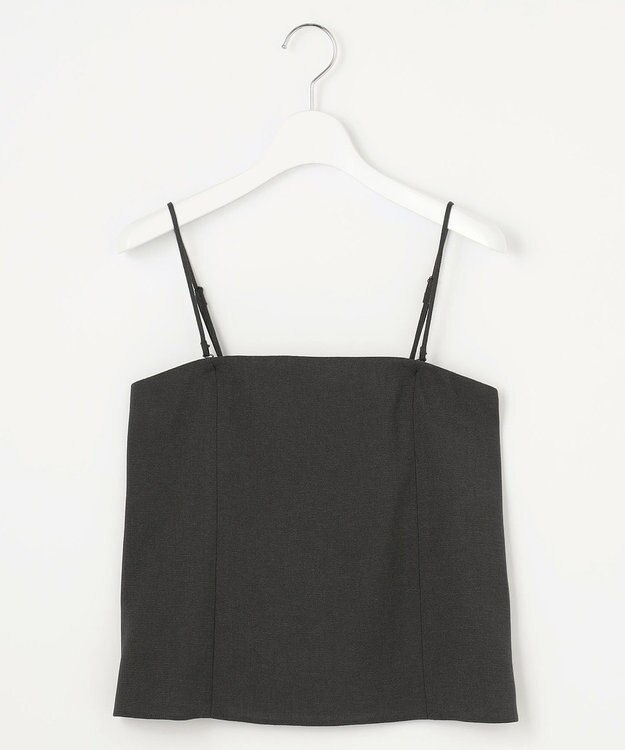 自由区 L 【セットアップ対応・接触冷感・洗える】リネンライクシンセティックキャミ ビスチェ スレート