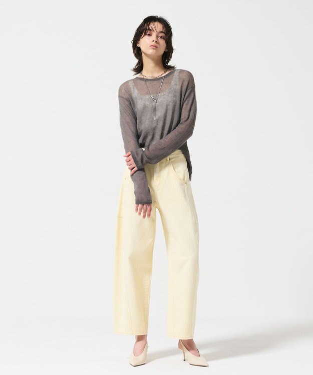 GRACE CONTINENTAL エッグラインデニムパンツ イエロー