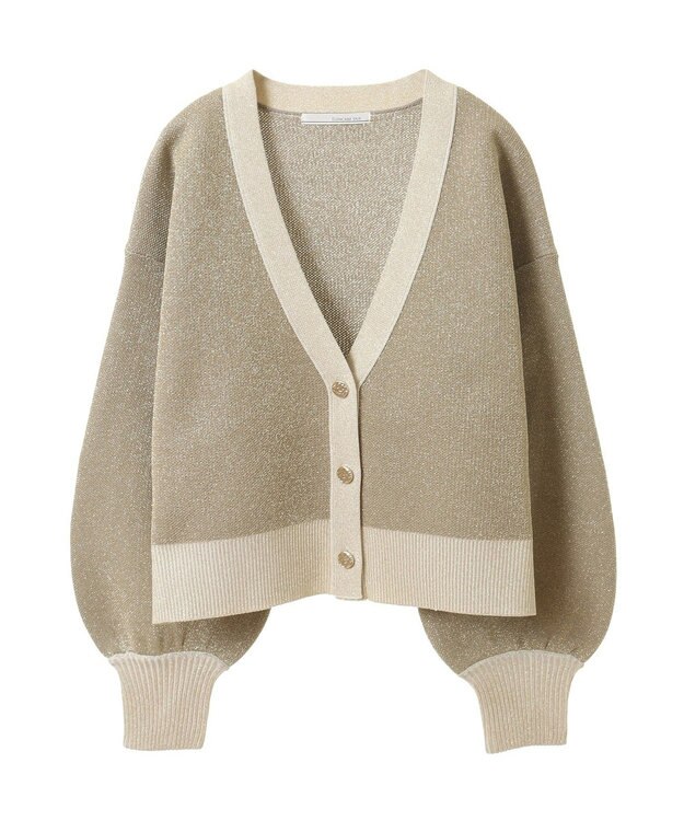 Green Parks ・ＥＬＥＮＣＡＲＥ　ＤＵＥ　ラメＶネックカーディガン Gray Beige