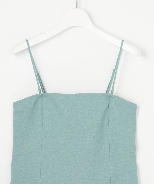 自由区 L 【セットアップ対応・接触冷感・洗える】リネンライクシンセティックキャミ ビスチェ ライトブルー